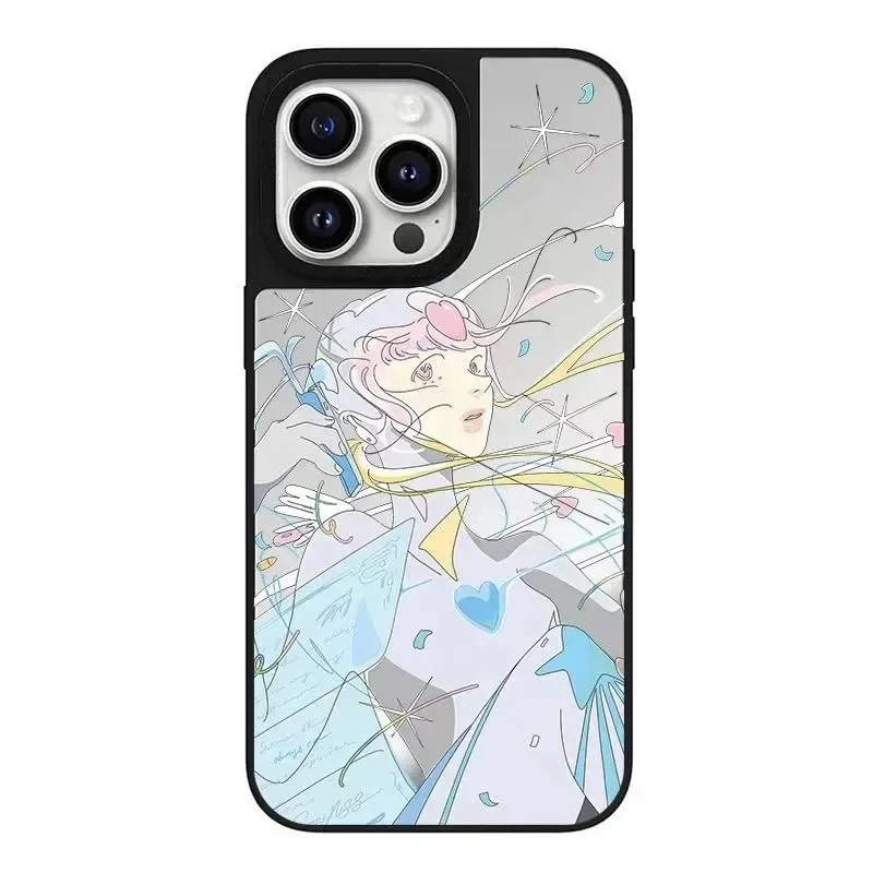 

MagSafe Mirror Surface Anime Girl Case Phone Case Cover for IPhone 11 12 13 14 15 16 Pro Max Case for IPhone 16 Pro Max