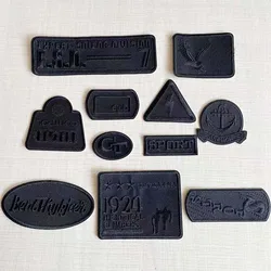 11PCS Black Fabric Stickers Badges On Backpack Embroidery Applique Iron On Patches,Clothes Repair Tape For Jeans,Clothing,Hat