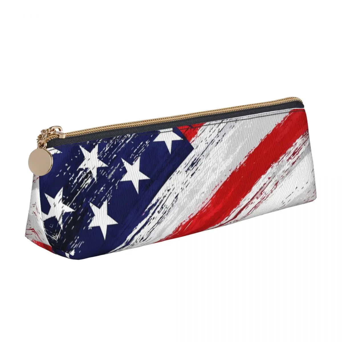 Cute Pencil Case USA National Flag Pencil Pouch 3D Print Back To School Pencil Cases Kids Triangle Printed Stationery Organizer