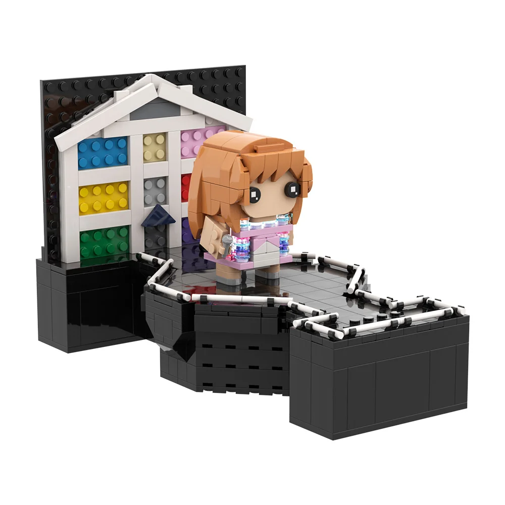 MOC Taylors Figure Model Building Blocks Singer Concert Lifting Stage Figure Peripheral Brick Toys Adult Gifts For Fans