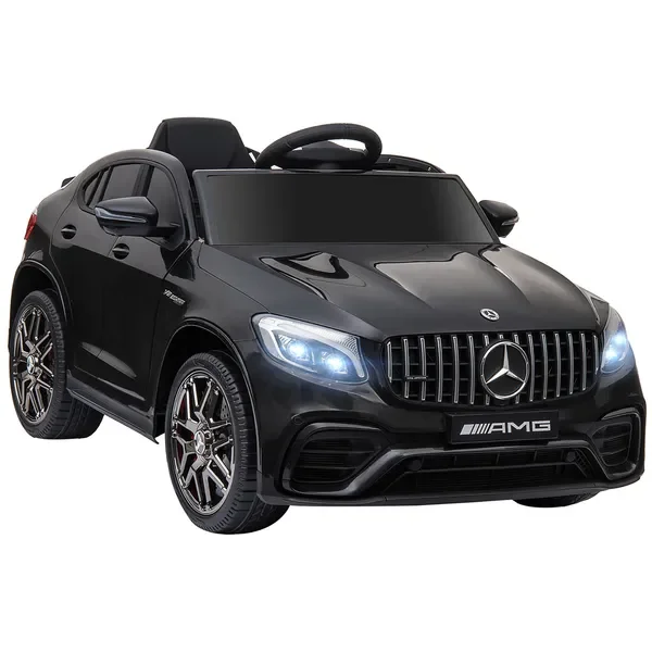 รถยนต์ของเล่นเด็กบังคับวิทยุ 12V สีดำ Mercedes Benz AMG GLC63S Coupe พร้อมเพลงและไฟ มี 2 ระดับความเร็ว