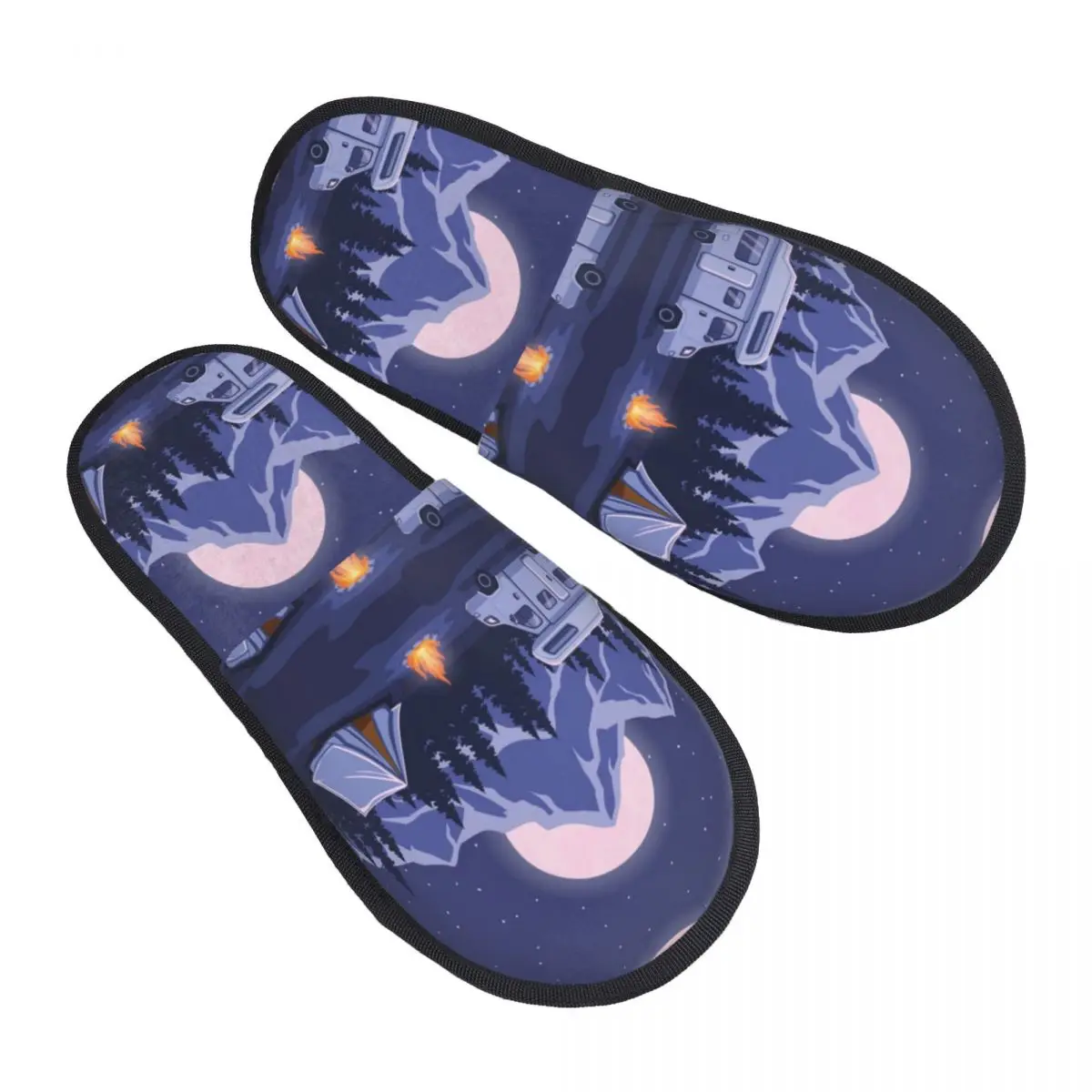 

Изготовленные на заказ домашние тапочки Happy Camper из мягкой пены с эффектом памяти, женские уютные теплые нескользящие тапочки для кемпинга