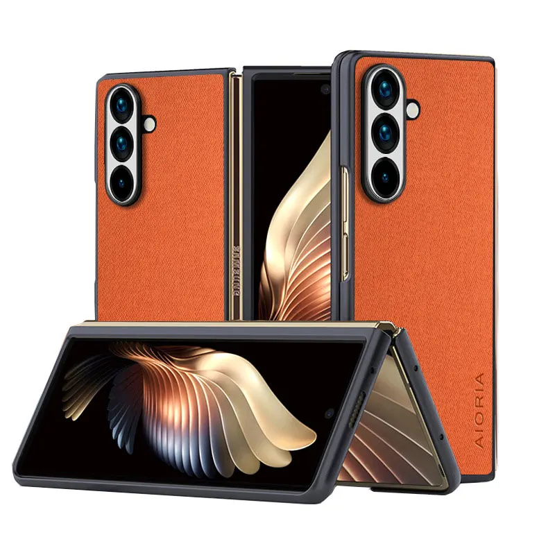 Hülle für Samsung Galaxy Z Fold 7 Fold6 Fold 5 Fold 4 Fold 3 5G 4G Leder Master Hard Textile Fashion Phone Cover Coqua für Hülle – Detail 2