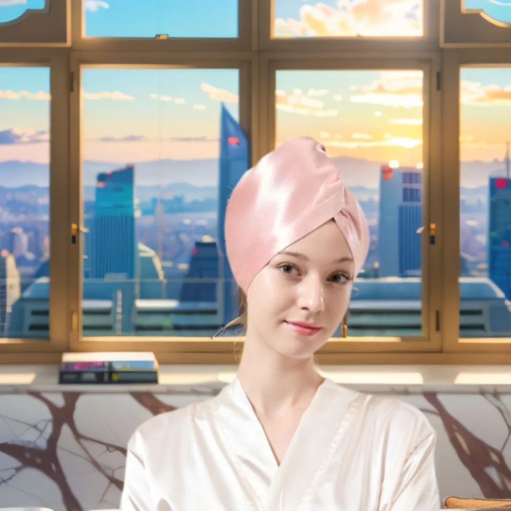 

Breathable Acetate Waffle Dry Hair Cap Reusable Elegant Super Absorbent Hair Cap Fast Drying Soft Dry Hair Towel Women