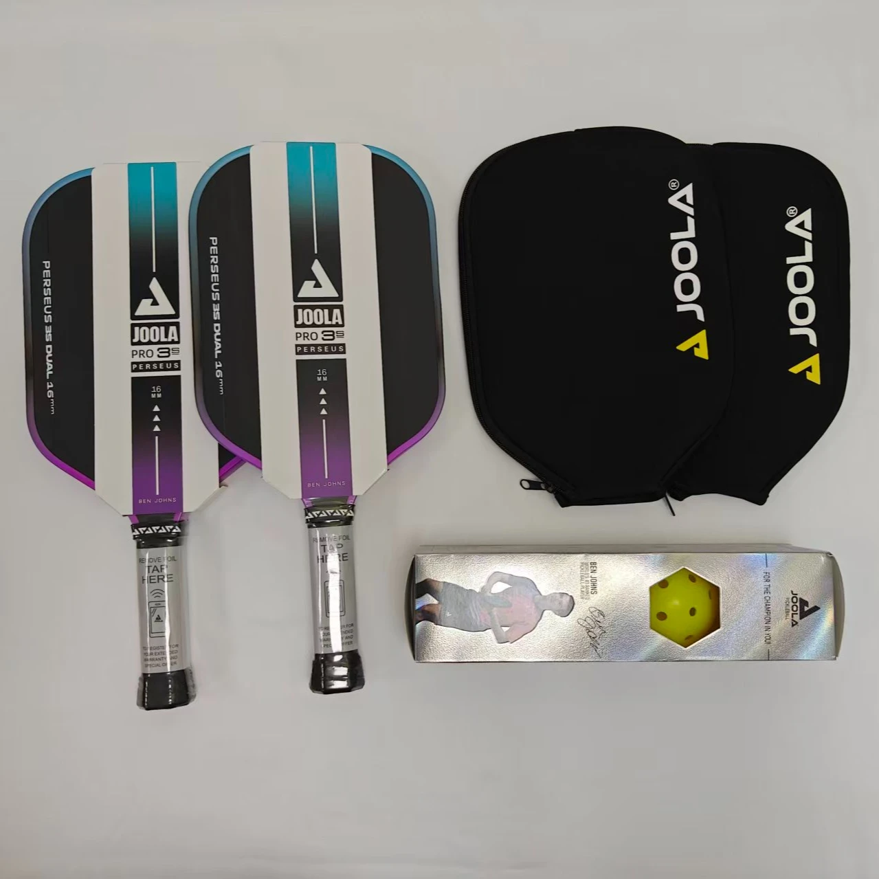 

JOOLA 3S Dual 16mm Pickleball Paddles Carbon Fiber Surface Control & Power Big Sweet Combination Set Pro Performance Paddles