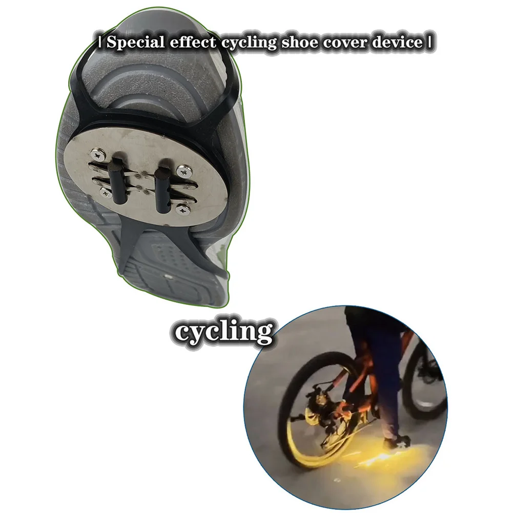 Foot Brake Ground Spark Flint Bicycle Spark Cycling Shoes Cover Sparking Flint Pads Bicycle Motorcycle Cool Skateboard Sparks