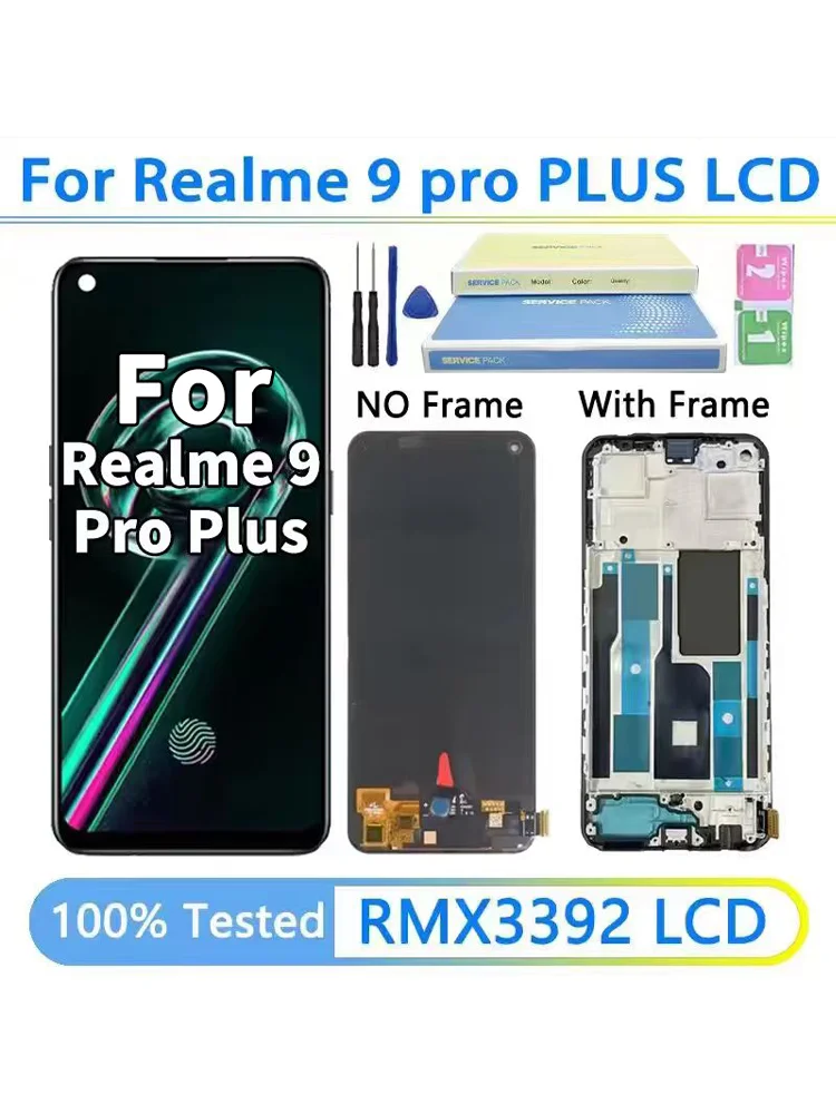 Wyświetlacz LCD 6.4\" 100% Testowany dla OPPO Realme 9 Pro+ Plus RMX3392, RMX3393 Ekran Dotykowy Digitizer Zespół — zdjęcie produktu 7