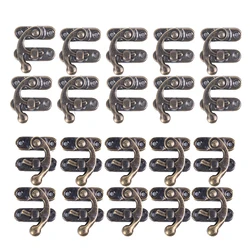 10pcs Small Antique Metal Lock Decorative Hasps Hook Gift Wooden Jewelry Box Padlock With Screws For Furniture Hardware