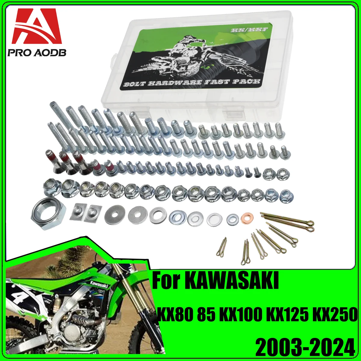 Motocross screw Hardware Bolt Full Plastics Fastener Kit For KAWASAKI KX125 KX250 KX80 85 KX100 KX450 KLX450 2003-2024 Dirt Bike