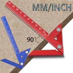Center Finder Woodworking Square 45/90 Degree Right Angle Line Gauge Aluminum Center Scribe Carpenter Ruler Wood Measuring Tool