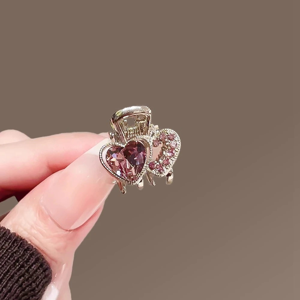 

New Heart Mini Hair Claws Rhinestone Fairy Hair Clips Woman Forehead Broken Bangs Hair Accessory