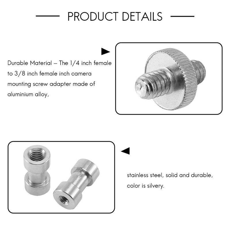 Camera Screw, 22 Pcs 1/4 Inch And 3/8 Inch Converter Threaded Screws Adapter Mount Camera Hot Shoe Mount To 1/4 Set For Camera/T