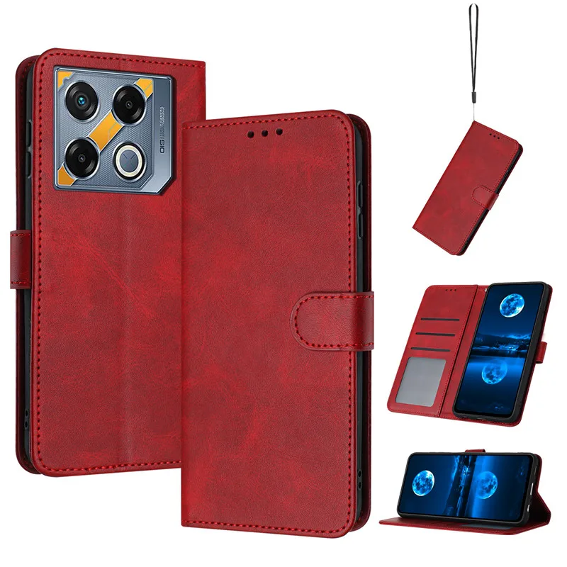 Magnetic Flip Cover Leather Case For Infinix GT 20 Pro 4G Hot 40 Note 40 Pro+ Note40 5G 2024 Solid color Skin Feel Wallet Bags