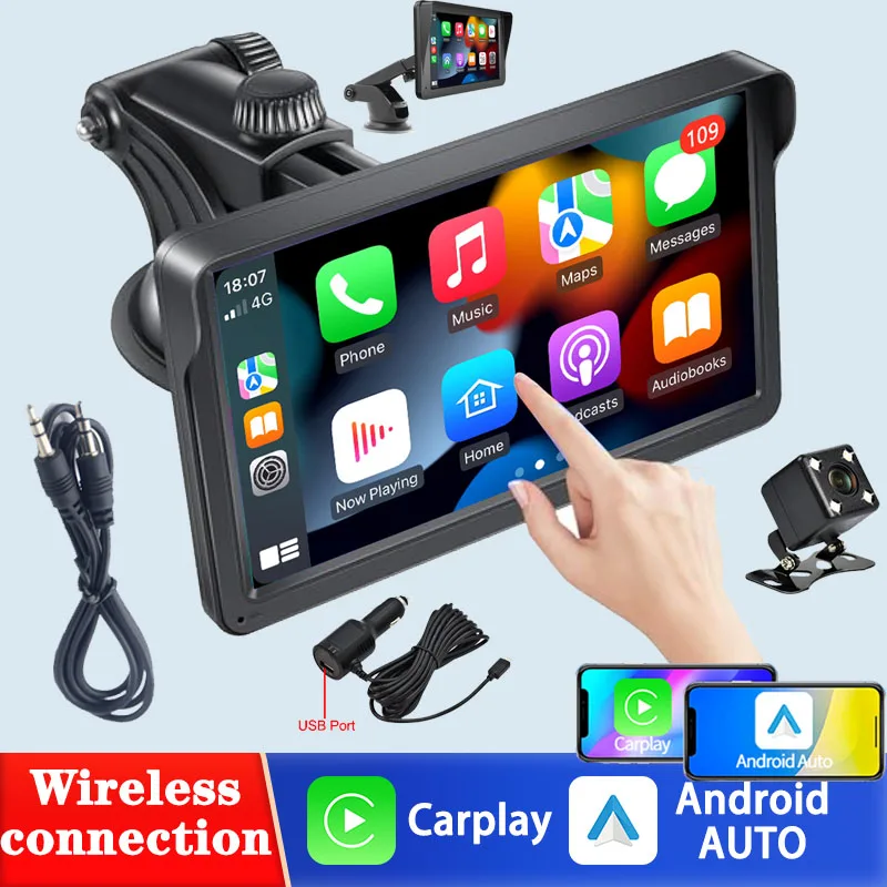 

Car Radio 7inch Wireless CarPlay Android Auto Universal Multimedia AUX BT Video Player Portable Touch Screen Smart Car Systems