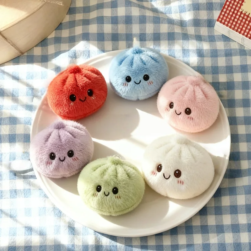 Kawaii Food Baozi Dumpling Plush Toys Baozi Pendant Soft Cartoon Doll Cute Companion Creative Room Bag Decor Gift