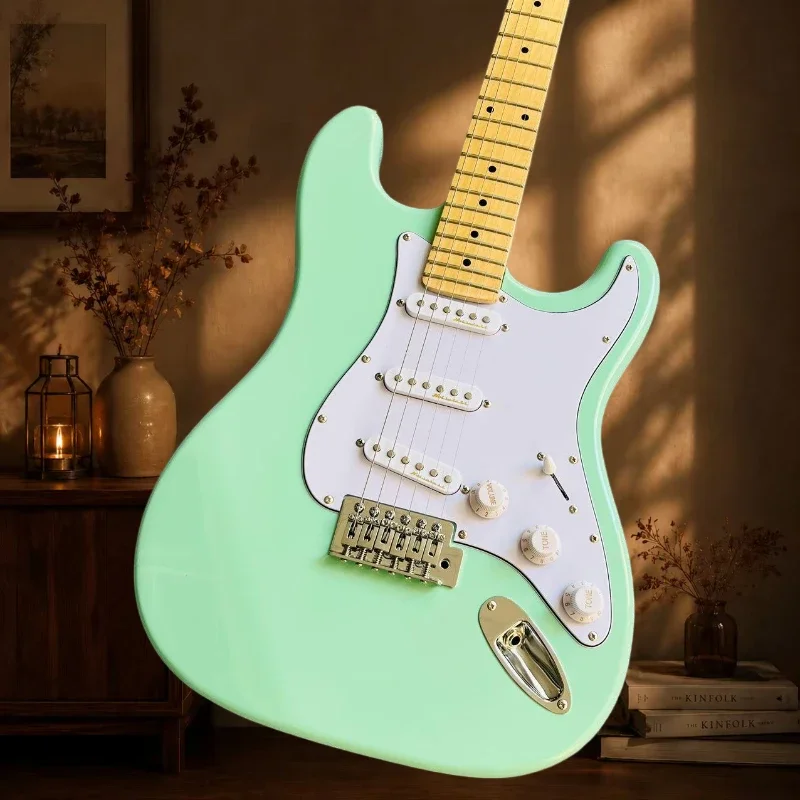 Light Green  Model  Guitar White Pickguard SSS Configuration  22 Frets 2026 new 843