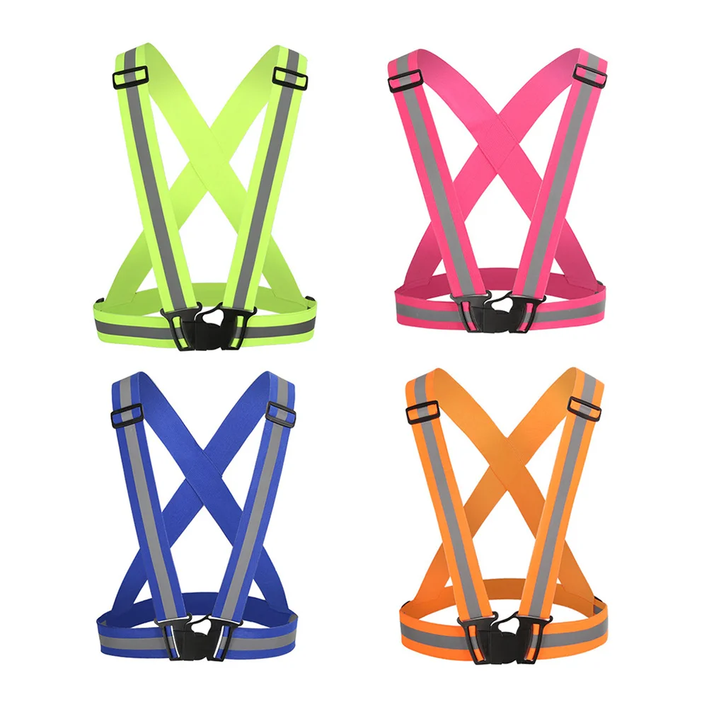 

Reflective Waistcoat Adjustable Vest Visibility Belt Running Clothing Costume for Night Cycling Jogging Walking (