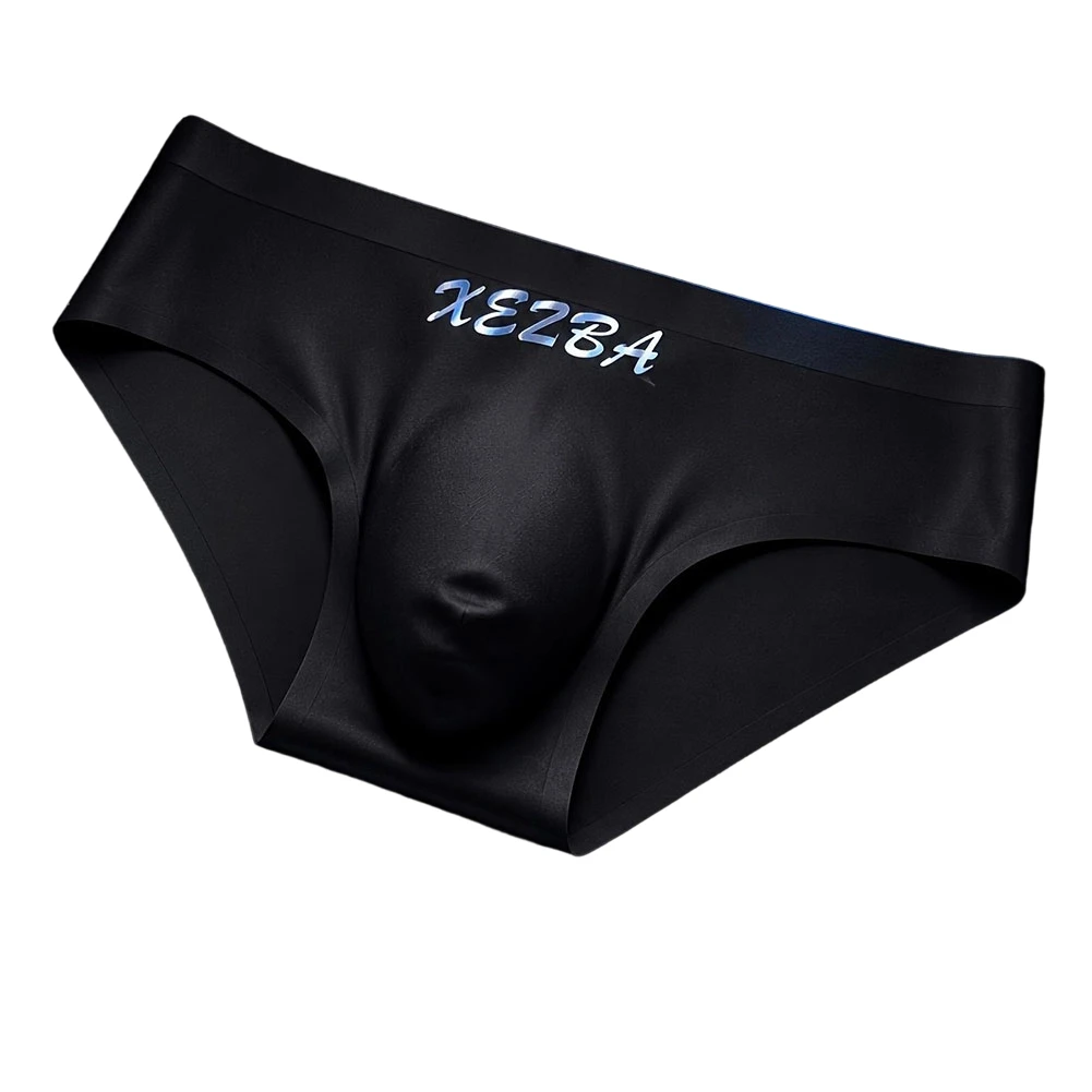 Men Smooth Glossy 3D Pouch Briefs Underwear Seamless Breathe Low Waist Underpant Male Sexy U Bulge Pouch Panties