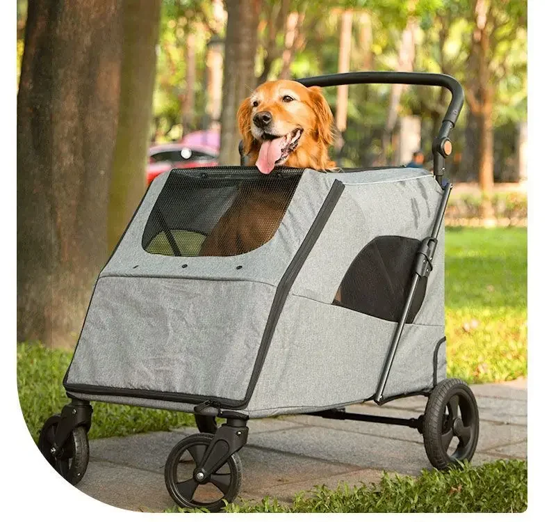 Pet Stroller,Pet Dog Stroller For Medium And Large Dogs With Grooming Table,Heavy-Duty Pet Buggy ,Dog Buggy And Bike Pet Trailer