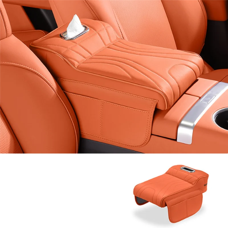 

Car Center Console Armrest Cushion Arm Rest Box Pad Side Extension Cushion With Tissue Box Organizer Bag