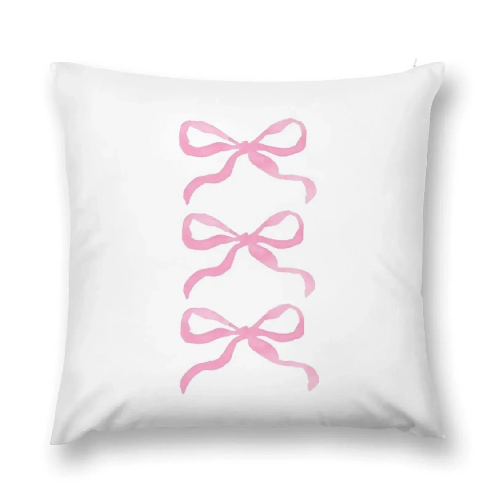 Aesthetic Coquette Three Pink Ribbons Sticker Throw Pillow Christmas Pillow Covers Cushion Cover Set pillow