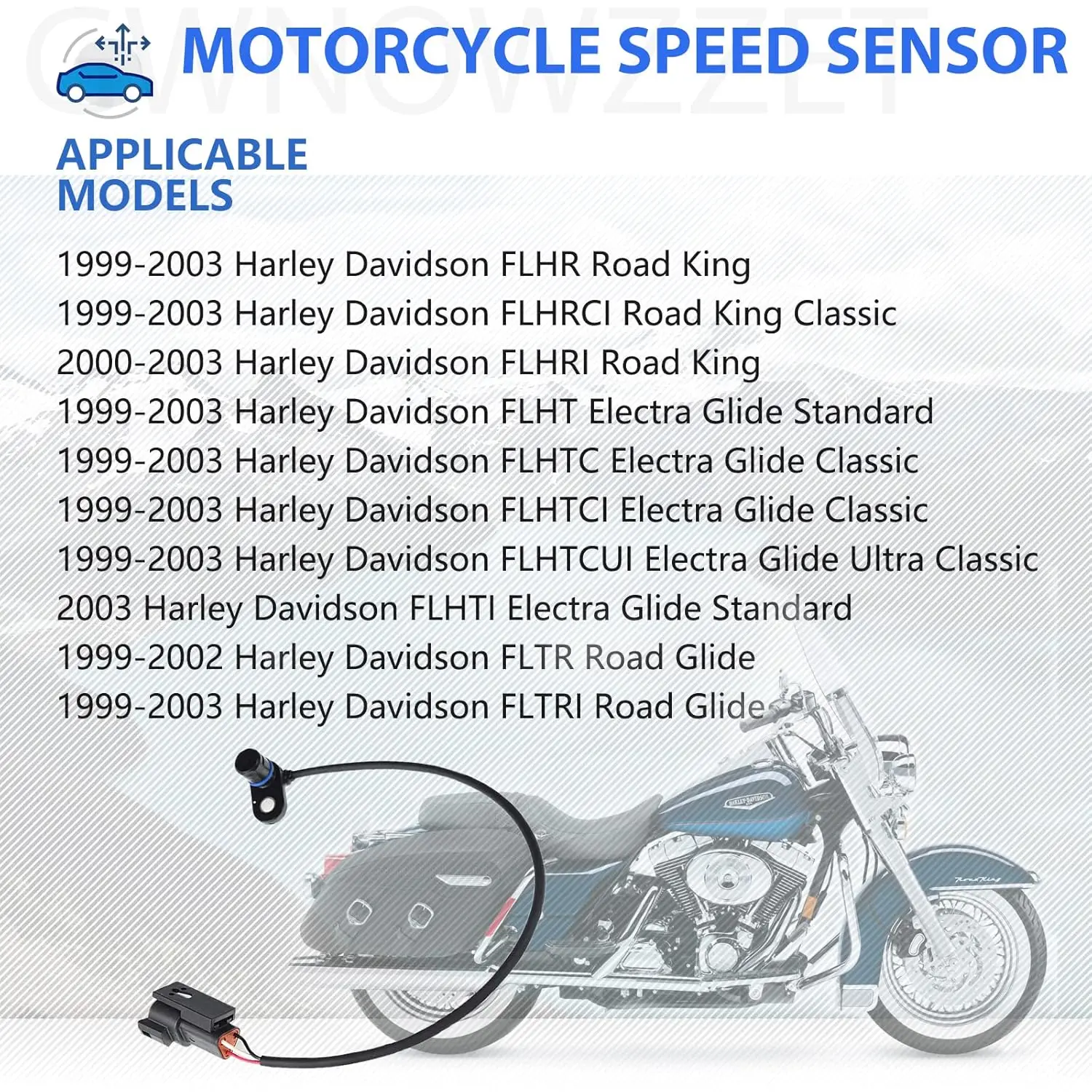 Electronic Speedometer Speed Sensor 7442997C Replacement for Harley Davidson Electra Glide Road King 1999-2003 FLHT FLTR FLTRI 2
