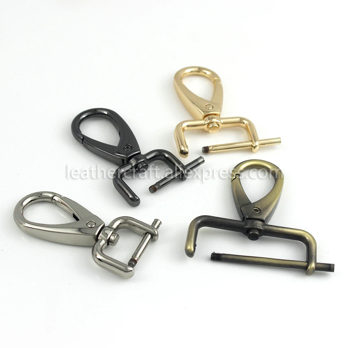 1piece Metal Detachable Snap Hook Trigger Clips Buckles for Leather Strap/ Belt Keychain Webbing Pet Leash Hooks 5 Sizes