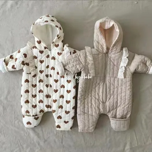HY21209 Baby All-in-One Suit Autumn Winter New Fashionable Long Crawling Suit Versatile Thickened Fleece Warm Baby Romper