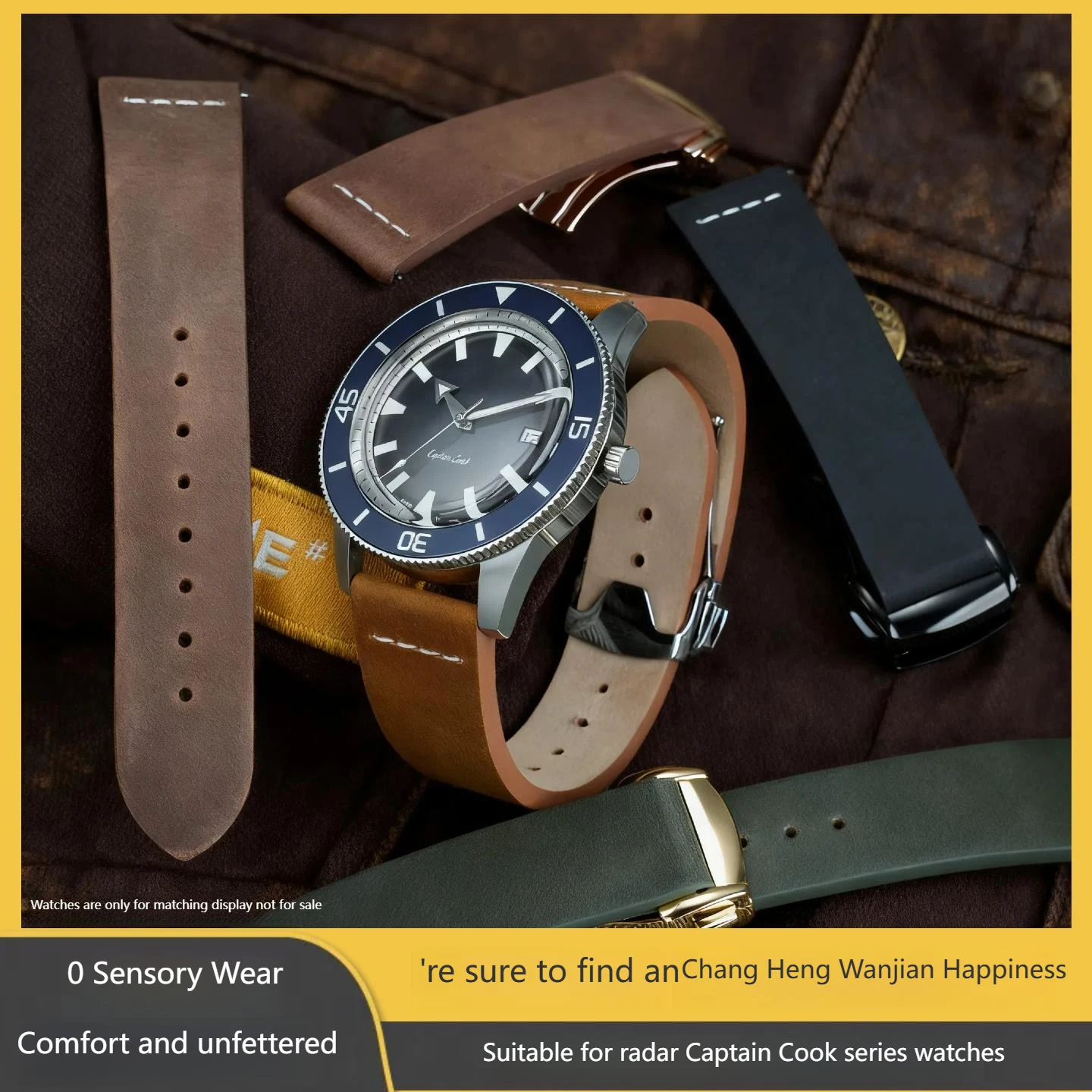 For Rado Captain Cook Heritage R32504315 Leather Folding Buckle Watch Strap Universal Black Brown Dark Green Dark Brown 19mm21mm