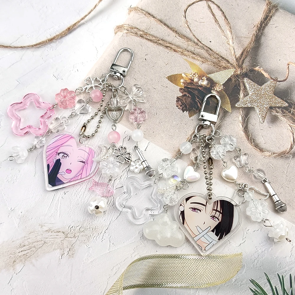 Alien Stage Heart Acrylic Mizi And Sua Beaded Matching Keychains view 4