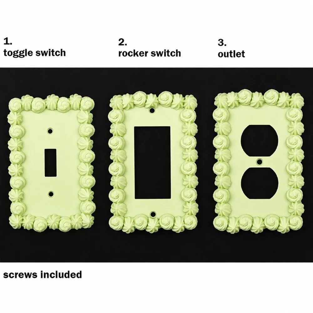 3D Printed PLA Light Switch Cover Cream Style Wall Mounted Outlet Cover With Screws Piping Texture Decorative Wall Plate