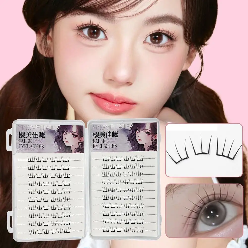 Große Kapazität, kleberfrei, falsche Wimpern, Natur, dünn, segmentiert, Make-up, selbstklebende Wimpernverlängerung, DIY falsche Wimpern