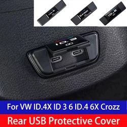 For Volkswagen VW ID.4X ID 3 6 ID.4 6X Crozz 2023 Car Automobiles Rear USB Protective Cover Interior Accessories 2021-2022