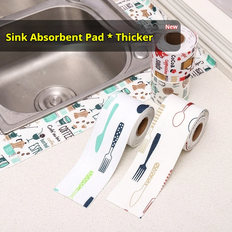 Waterproof Sink Sticker Bathroom Washbasin Absorbent Mat Self-Adhesive Moisture-Absorbing Pad For Toilet And Kitchen Sinks