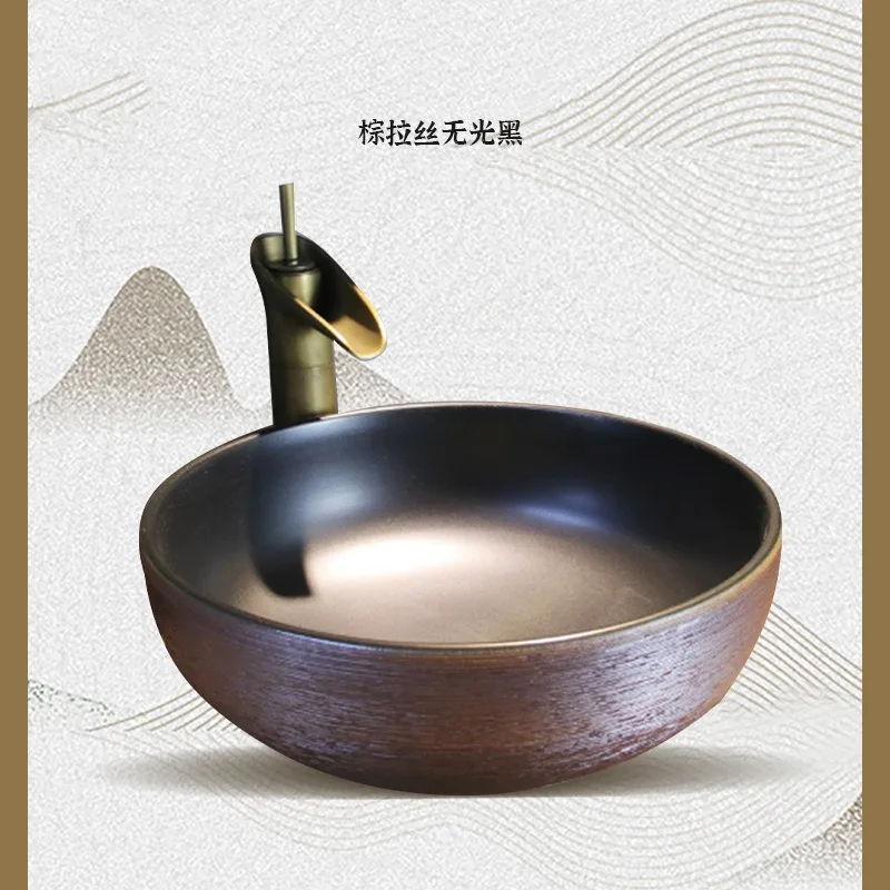 On-stage  Single  Ceramic Art  European Retro Wash  Round Wash