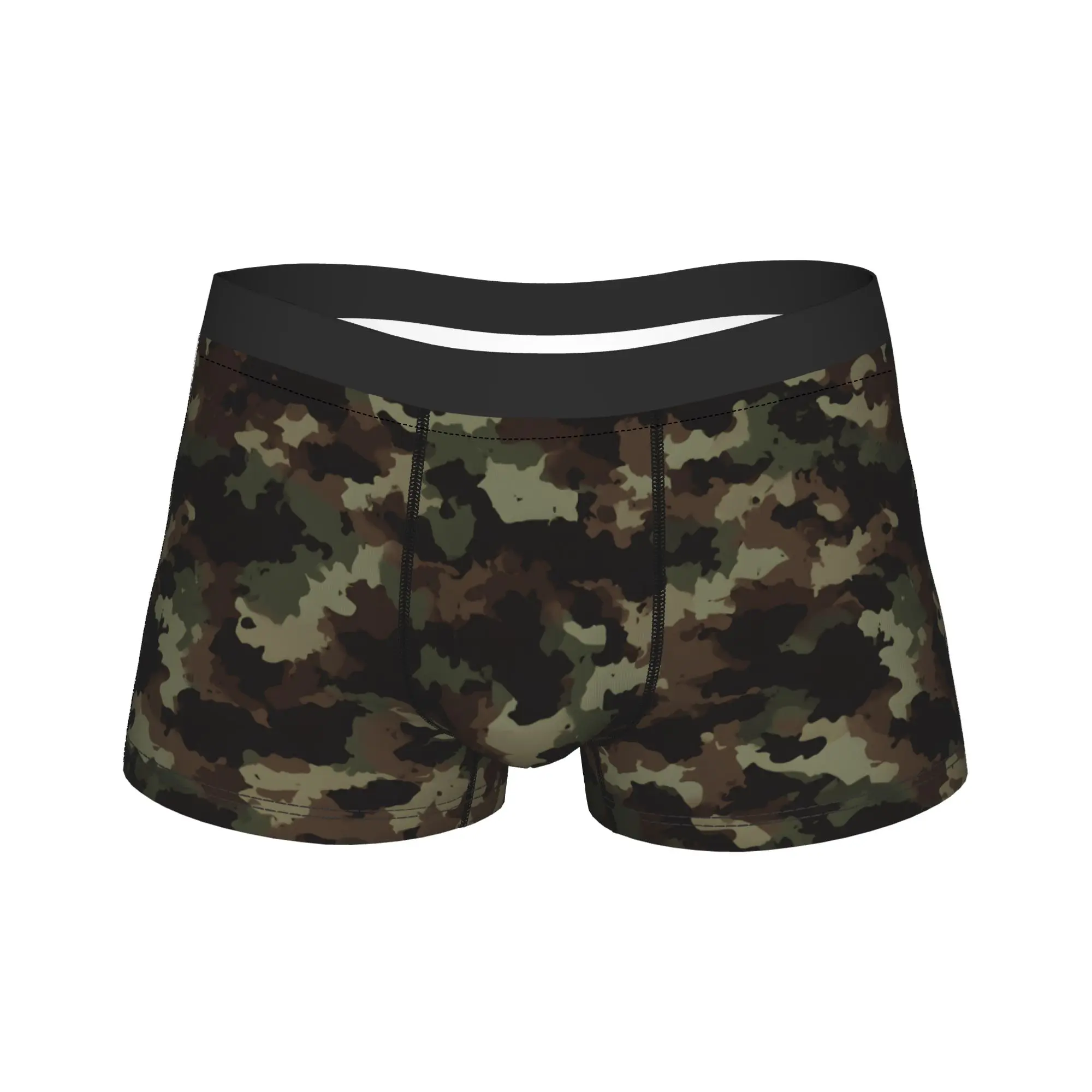 Men's Camo Camouflage Long Underwear  Novelty Boxer Briefs Shorts Panties Male Breathable Underpants Plus Size
