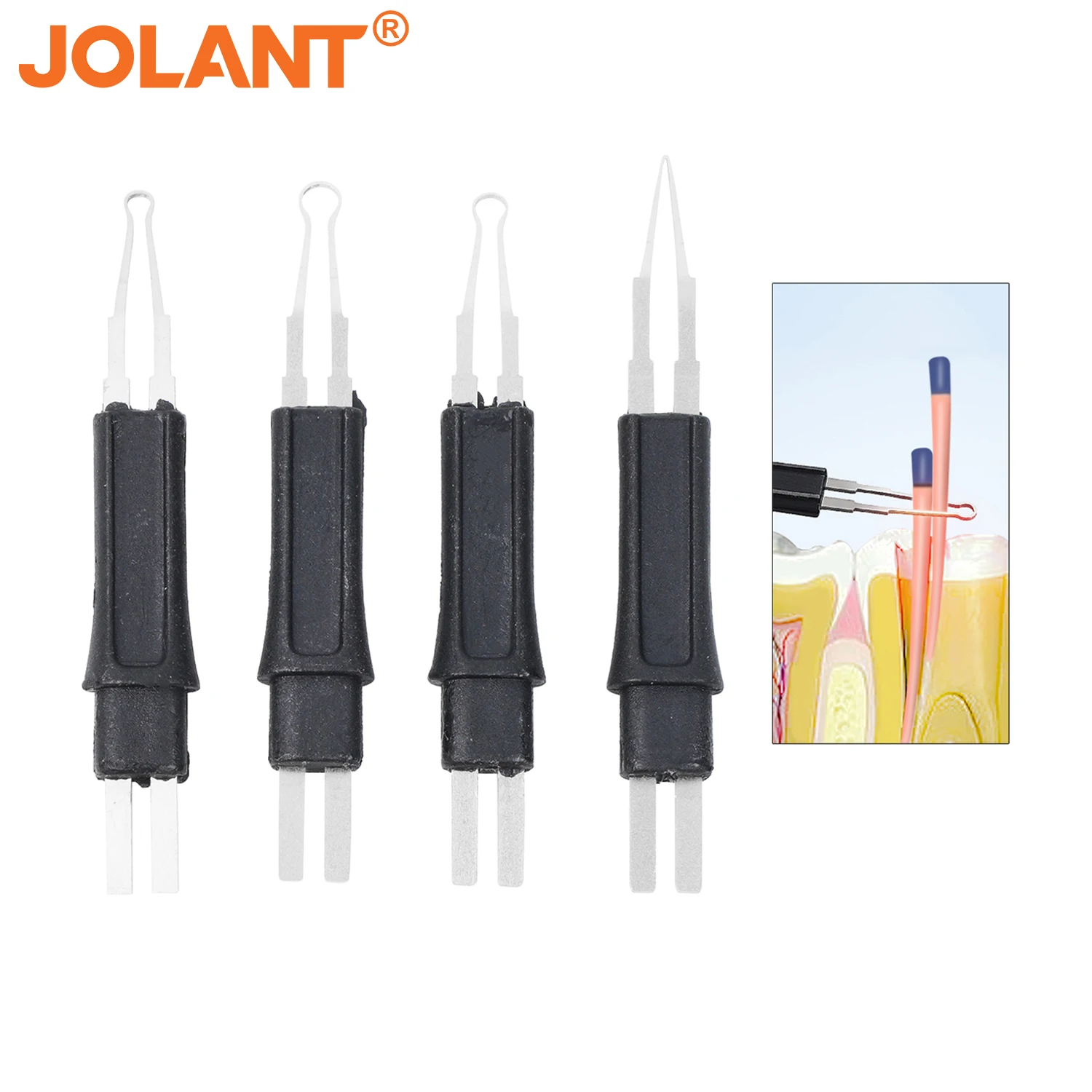 

4pcs/Pack JOLANT Dental Heated Gutta Cutter Tips for Gutta Percha Point Heating Cutter Tooth Gum