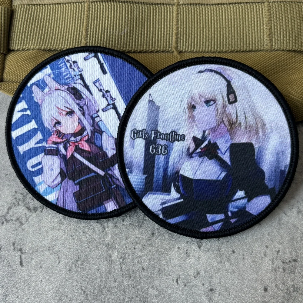 Parche Velcro insignia táctica anime chica azul para mochila