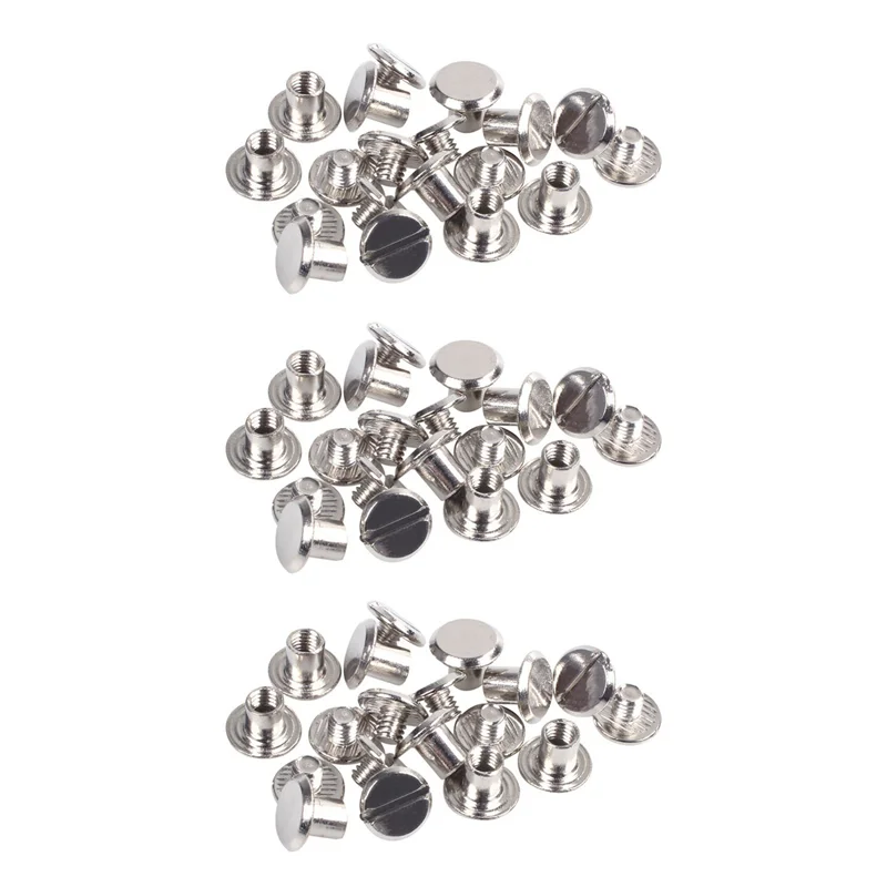 30 세트 가죽 벨트 5 X 6 Mm 실버 나사 바인딩-ABQU