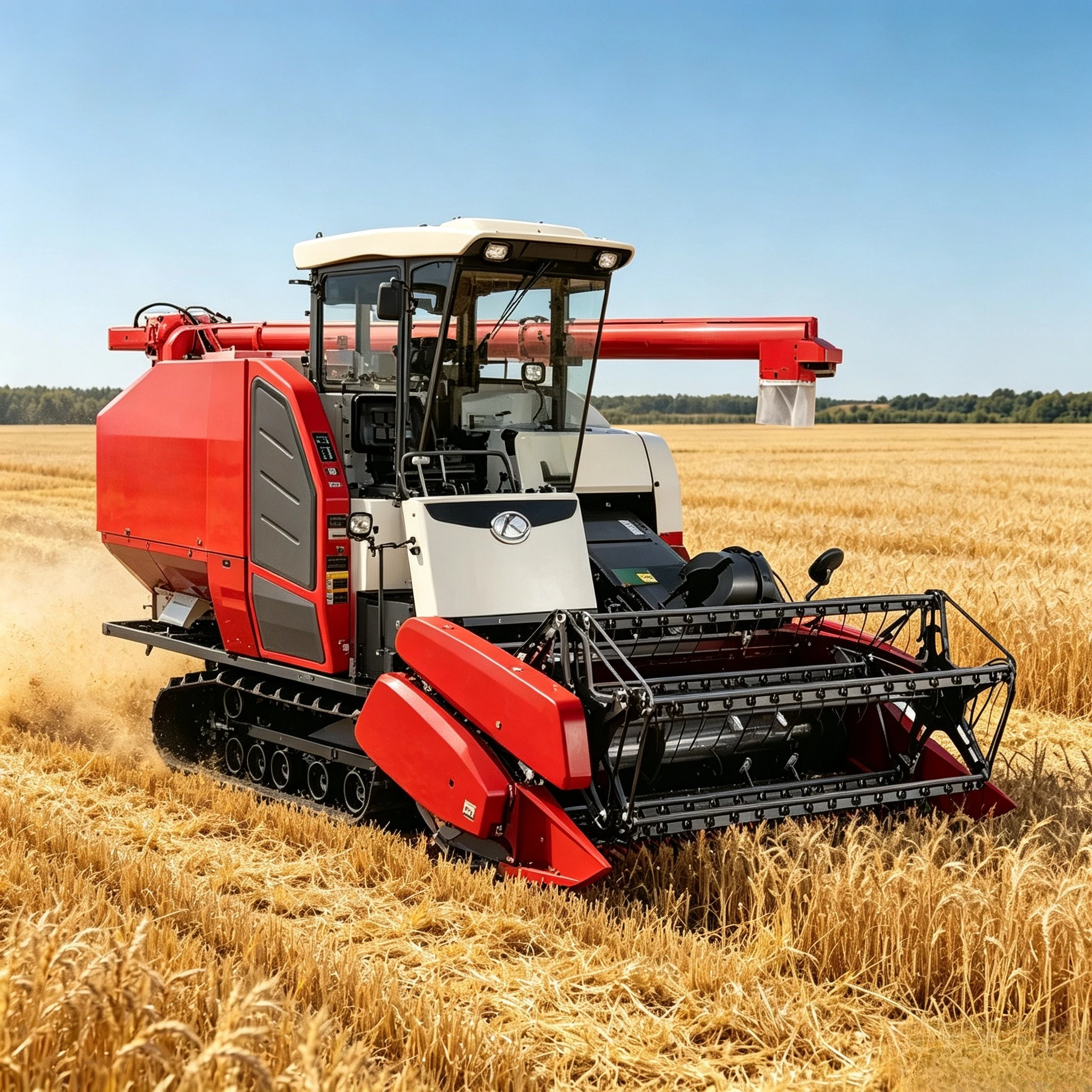 Farming Agriculture Video - Mietitrebbia Cingolata per Riso, Macchina Agricola