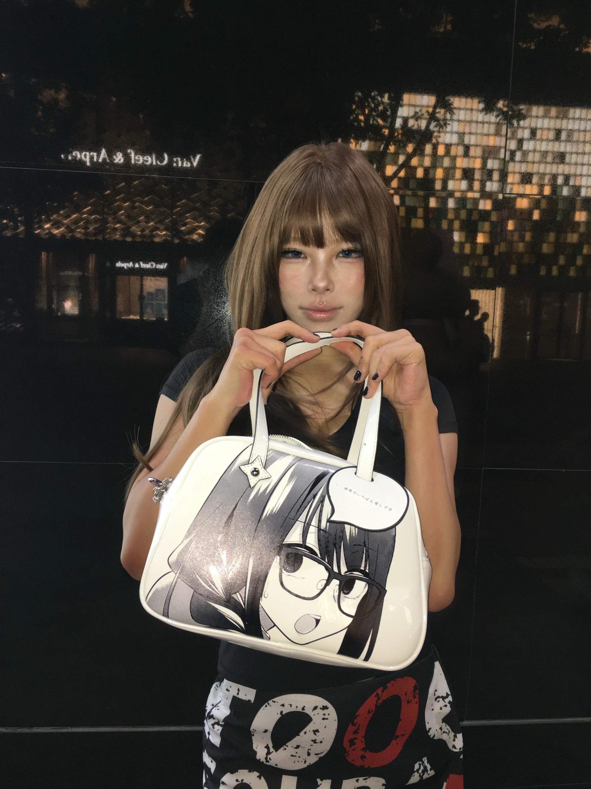 

Cute Single oulder Handbag CyberLove CL* Net Love Expert Series Girl's Pain Paage Square ape Zipper Closure Daily Use