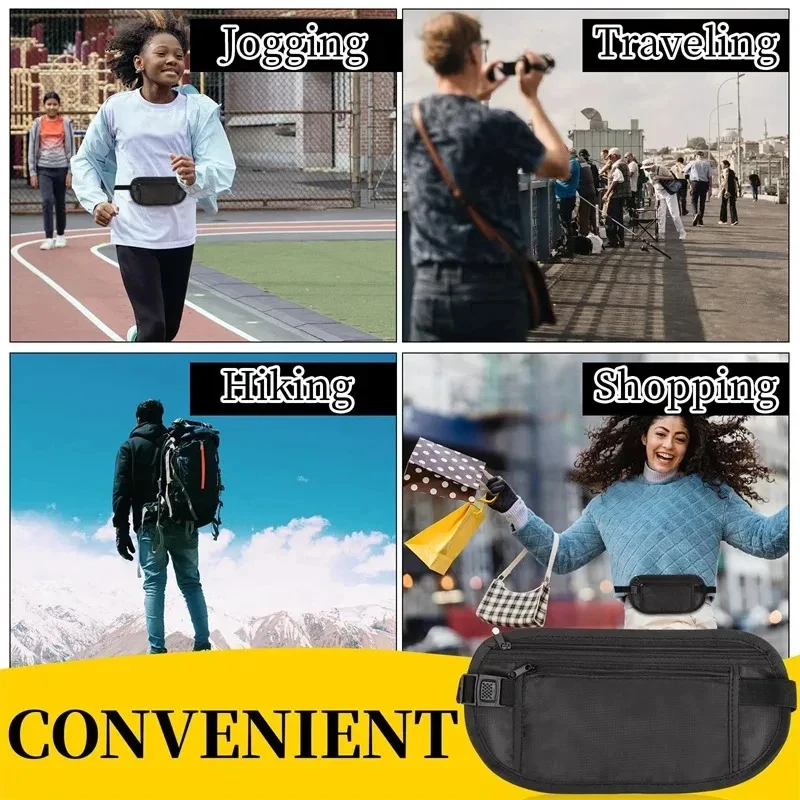 1Pc Waterproof Invisible Waist Bag Anti-theft Ultra-thin Pouch Multi-functional Phone Bag for Running Travel Cycling Men Women