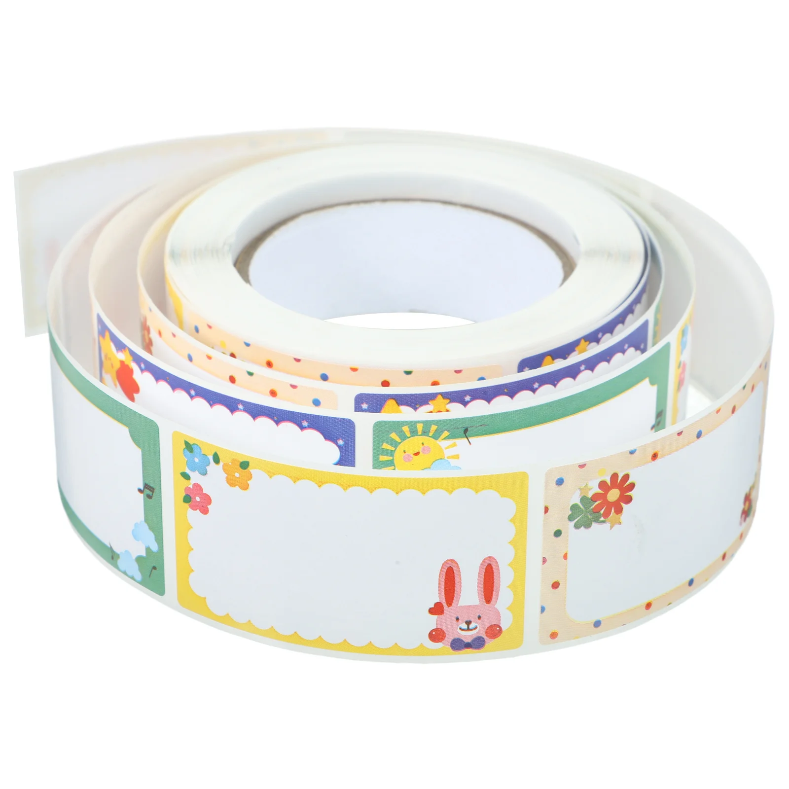 1 롤 쓰기 가능한 라벨 스티커 어린이를위한 빈 라벨 태그 학교 사무실 홈 조직 자체 접착 이름 스티커 학생