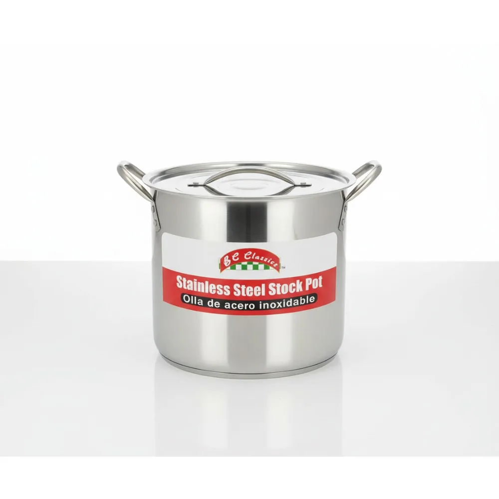 

20-Quart Stainless Steel Stock Pot, Heavy-Duty Cooking Pot for Soups, Stews, Chili - Easy Clean & Dishwasher Safe