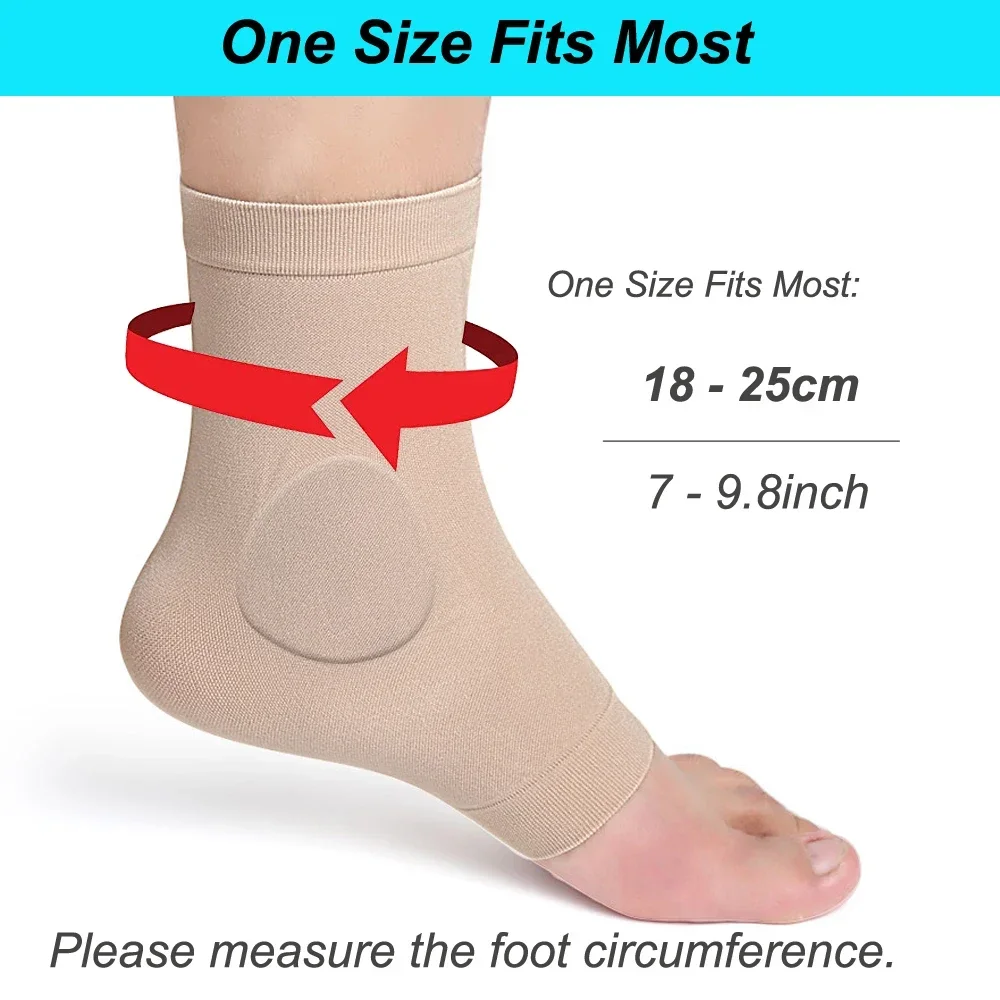 1Pair Ankle Malleolar Gel Sleeves, Padded Skate Sock with Ankle Bone Pads for Figure Skating, Hockey, Inline, Roller, Ski,Hiking