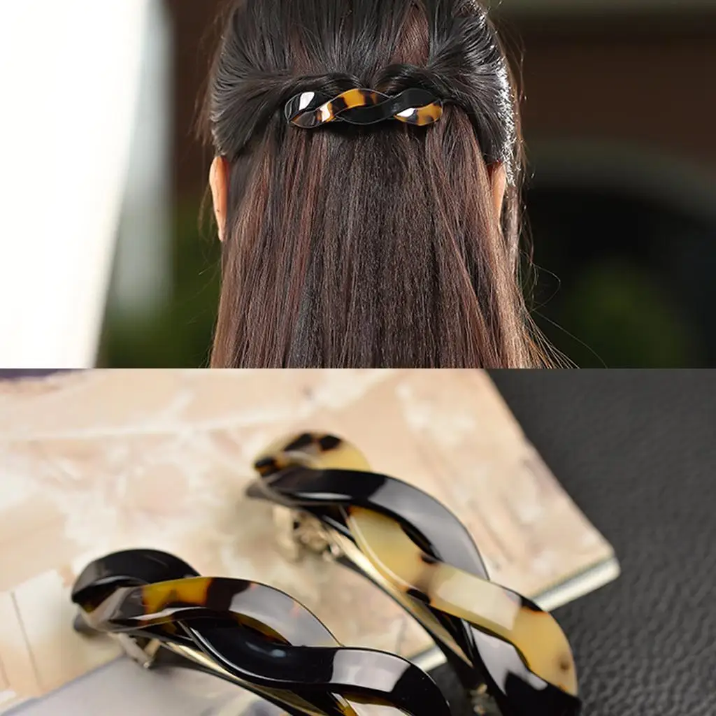 Fashionable Japanese Twist Hair Barrette Acetate Hair Clamp Trendy Hair Accessories Ponytail Holder for Woman