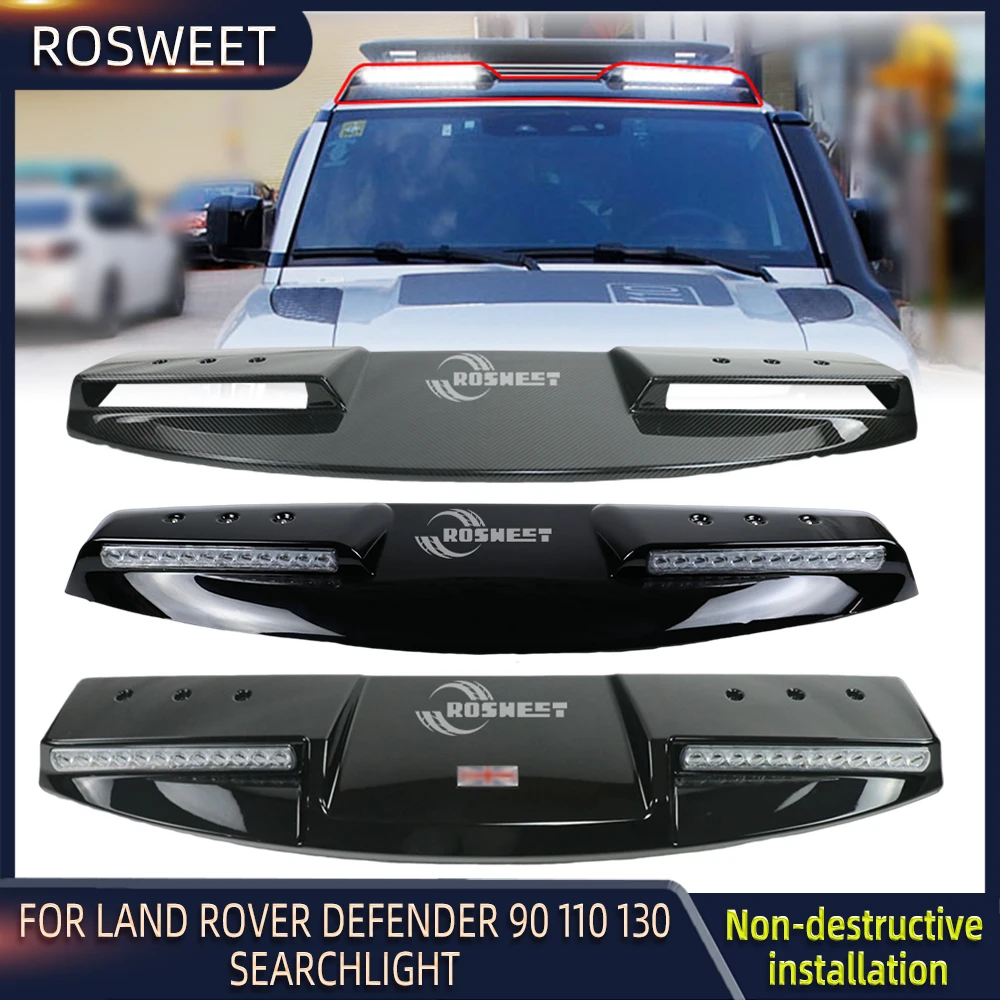 Top Roof Light Pod For Land Rover Defender 90 110 130 2020 2021 2022 2023 Searchlight Front Roof Spoiler With DRL Lamp Car Parts