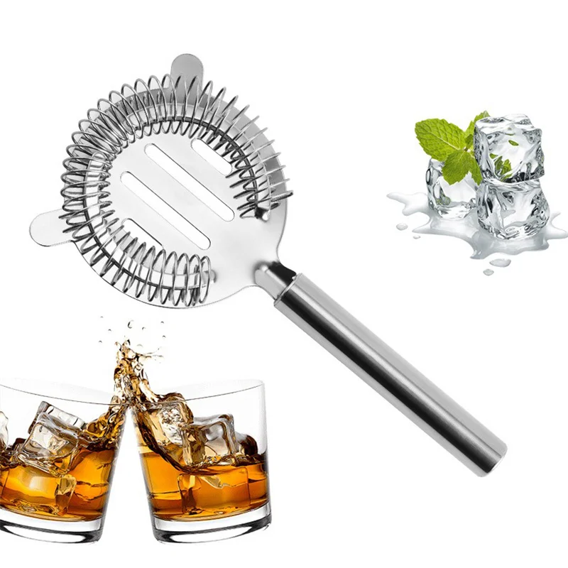 JUSTINLAU Stainless Steel Cocktail Strainer Ice Filter Sprung Deluxe Strainer Bar Professional bartender Tools ice separator