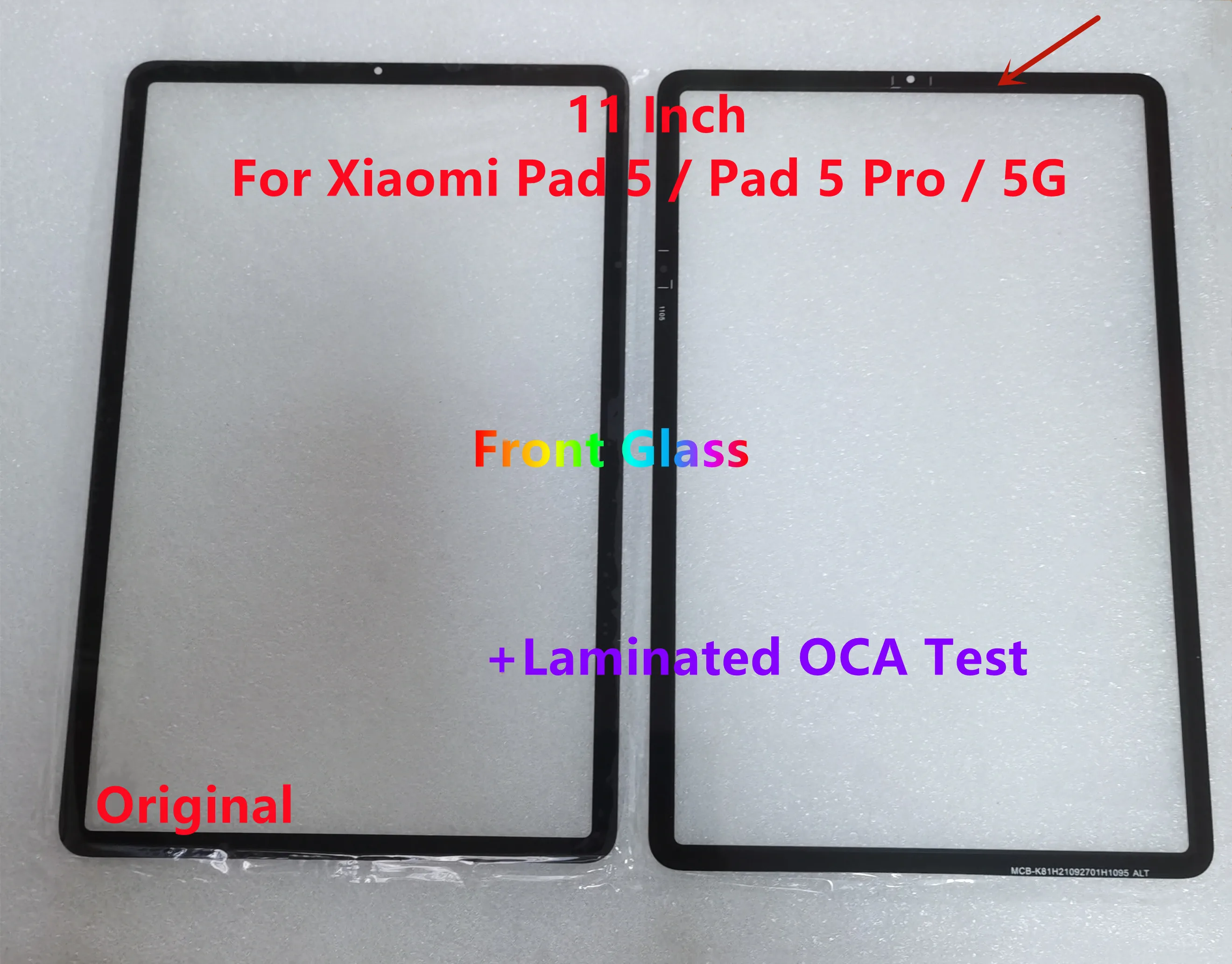 

New 11 Inch For Xiaomi Pad 5 / Pad 5 Pro / Pad 5 Pro 5G XIAOMI MI PAD 5 Touch Screen Front Outer Glass Panel +Laminated OCA Test