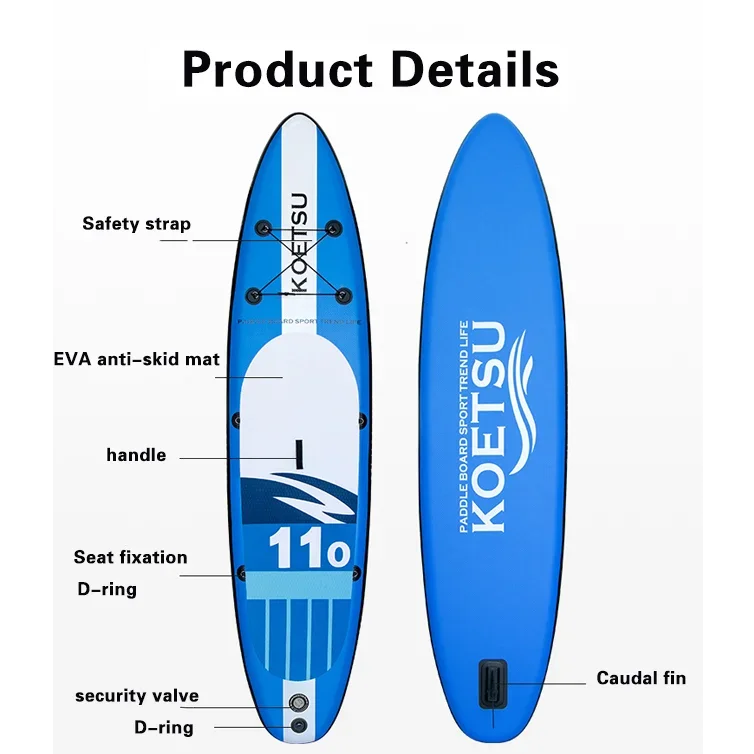 New KOETSU SUP 335cm Inflatable Stand-up Paddle Board Surfboard Water Sport Kayak Surf Set for Racing/Water Yoga/Surfing